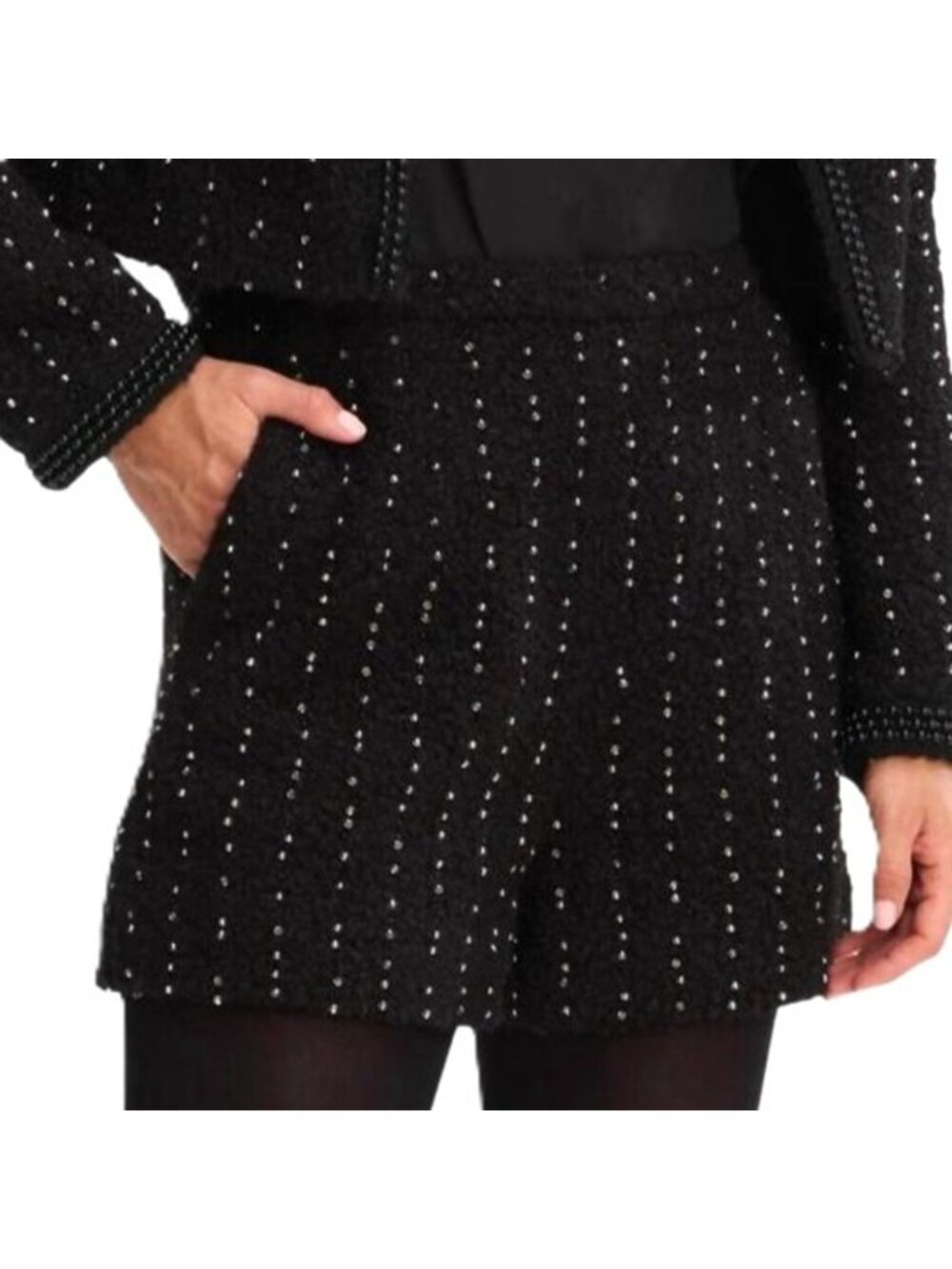 Allsion New York Beaded Millie Shorts Black Size 2 New